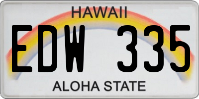 HI license plate EDW335