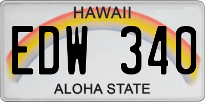HI license plate EDW340