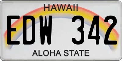 HI license plate EDW342