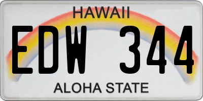 HI license plate EDW344