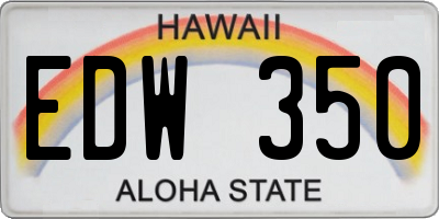 HI license plate EDW350