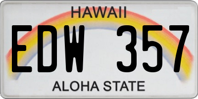HI license plate EDW357