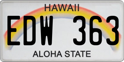 HI license plate EDW363