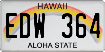 HI license plate EDW364