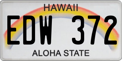 HI license plate EDW372