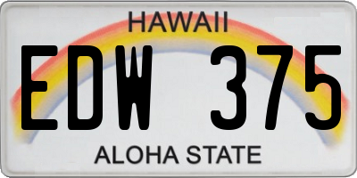 HI license plate EDW375