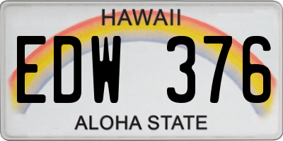 HI license plate EDW376