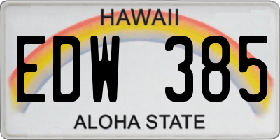 HI license plate EDW385