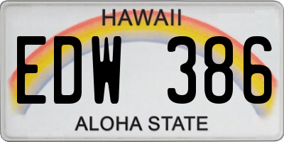 HI license plate EDW386