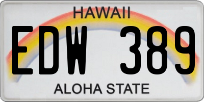 HI license plate EDW389