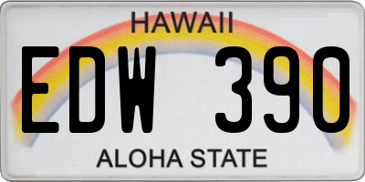 HI license plate EDW390
