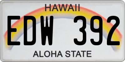 HI license plate EDW392