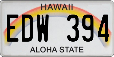 HI license plate EDW394