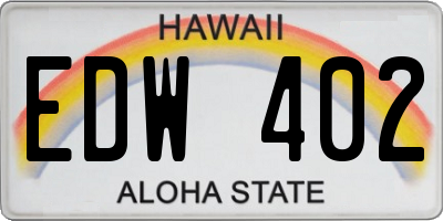 HI license plate EDW402