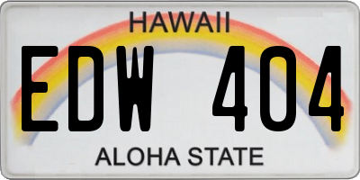 HI license plate EDW404