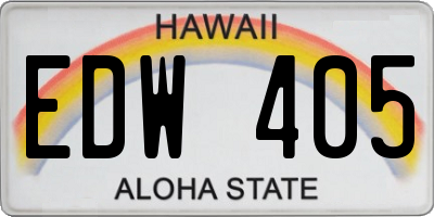 HI license plate EDW405