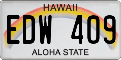 HI license plate EDW409