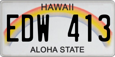 HI license plate EDW413