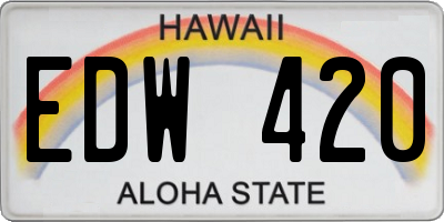 HI license plate EDW420