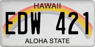 HI license plate EDW421