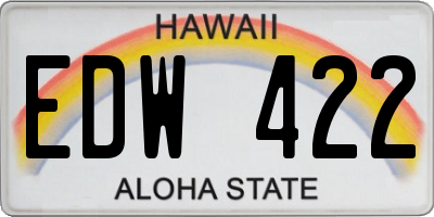 HI license plate EDW422