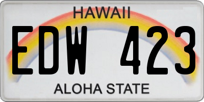 HI license plate EDW423