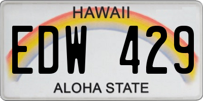 HI license plate EDW429