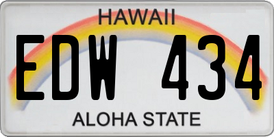 HI license plate EDW434