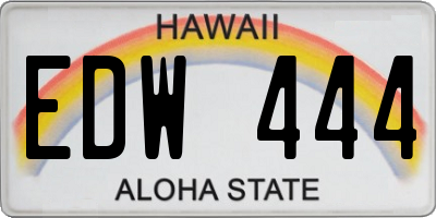 HI license plate EDW444