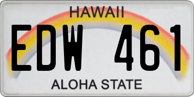 HI license plate EDW461