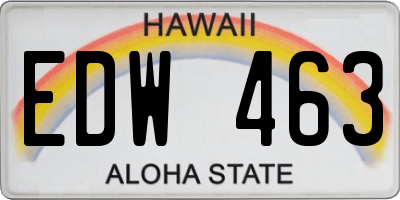 HI license plate EDW463