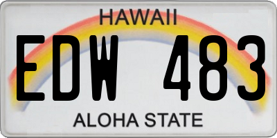 HI license plate EDW483