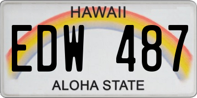 HI license plate EDW487