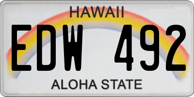 HI license plate EDW492