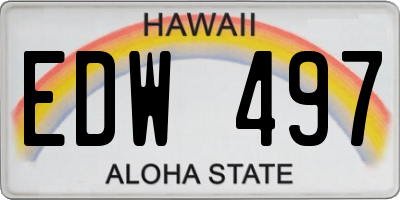 HI license plate EDW497