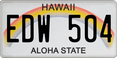 HI license plate EDW504