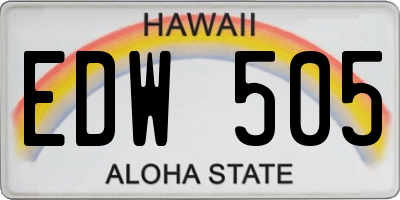 HI license plate EDW505