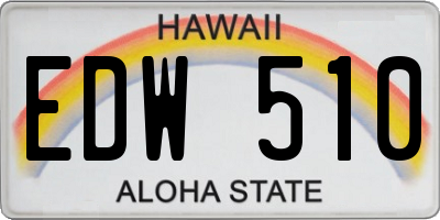 HI license plate EDW510