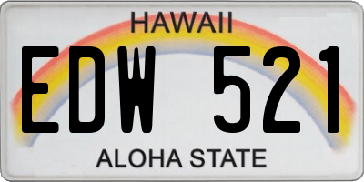 HI license plate EDW521