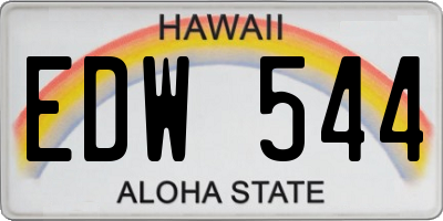 HI license plate EDW544