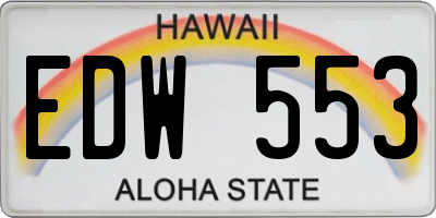 HI license plate EDW553