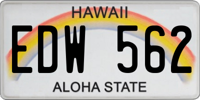 HI license plate EDW562