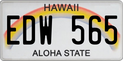 HI license plate EDW565