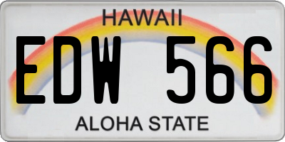 HI license plate EDW566