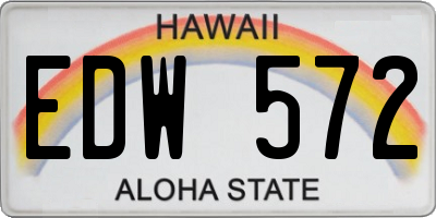 HI license plate EDW572