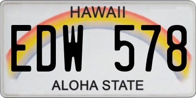 HI license plate EDW578