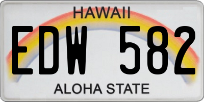 HI license plate EDW582