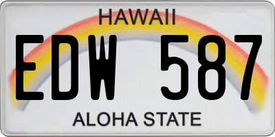 HI license plate EDW587
