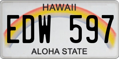 HI license plate EDW597