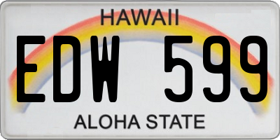 HI license plate EDW599